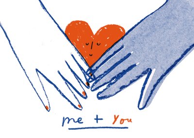 Jungle Studio | Zomaar kaart | Tess Duffin | Me + You | Minimalist Hand Drawn Love Postcard