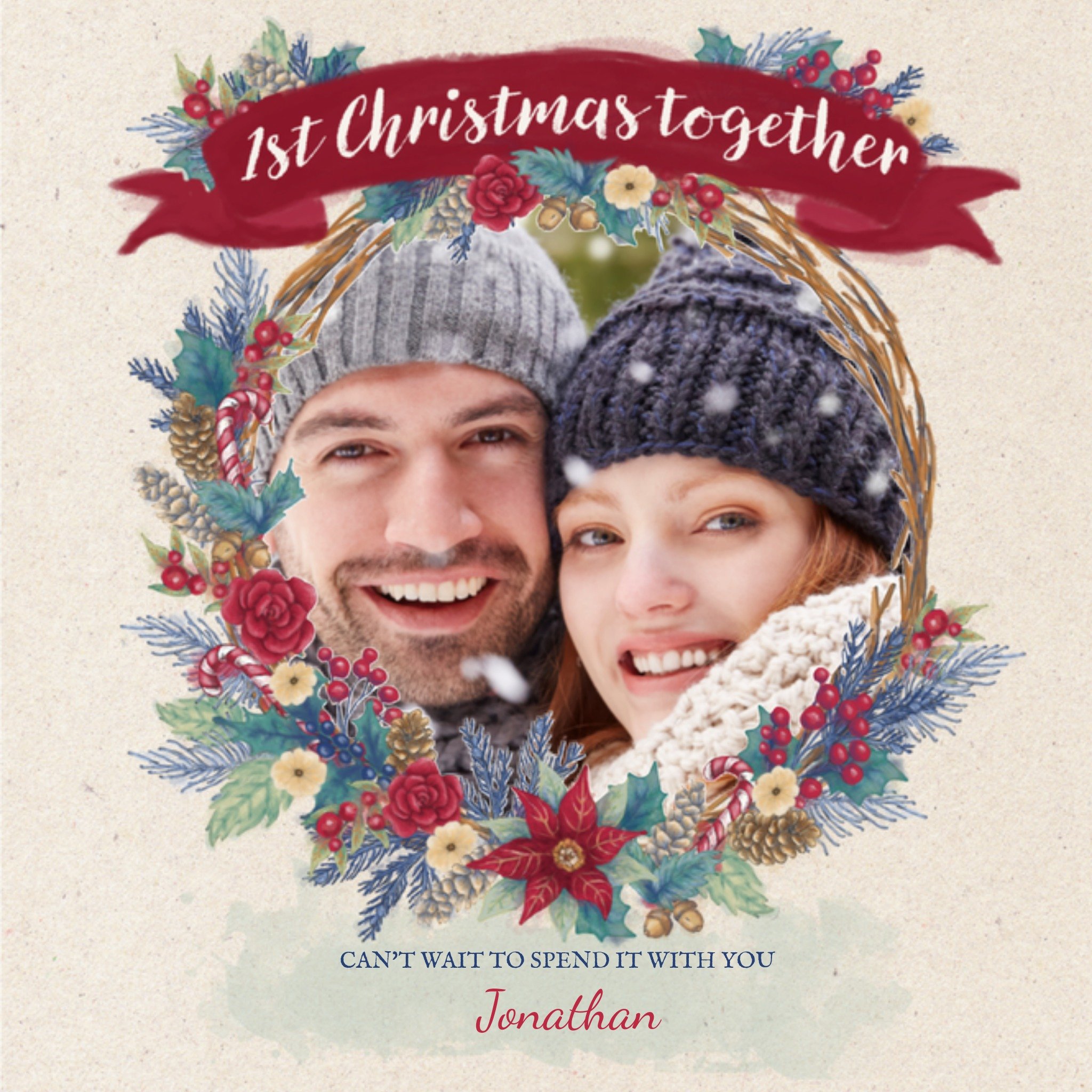 Greetz Kerst Bloemen Foto Vierkant