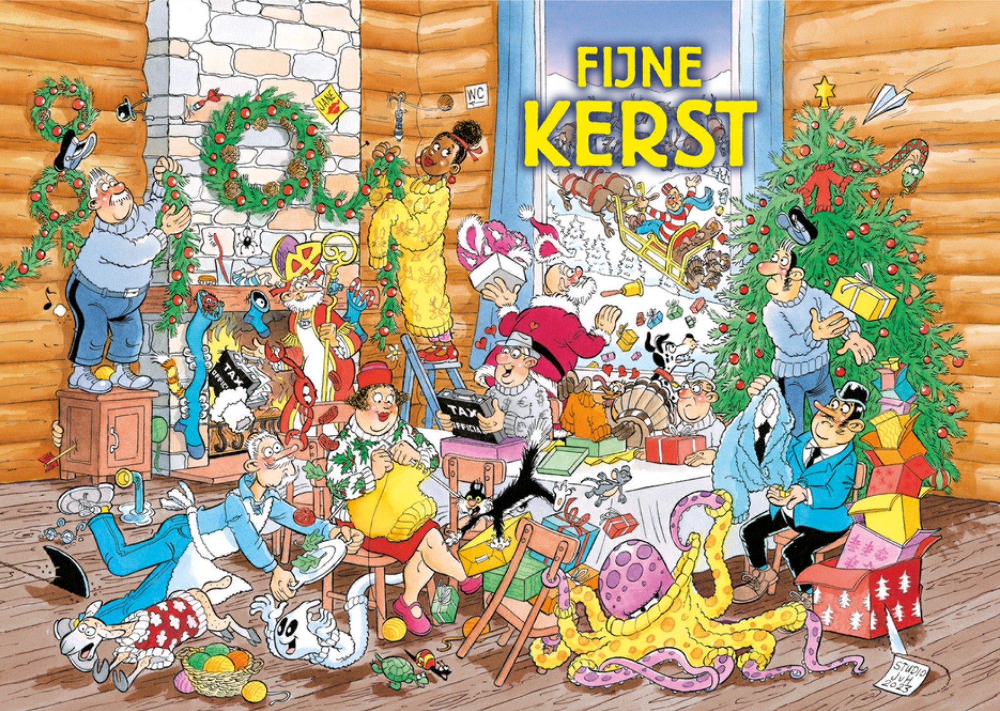 Kerstkaart Fijne Kerst Jan van Haasteren