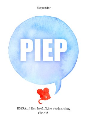 Hieperde Piep Aquarel Muis Verjaardag Kaart