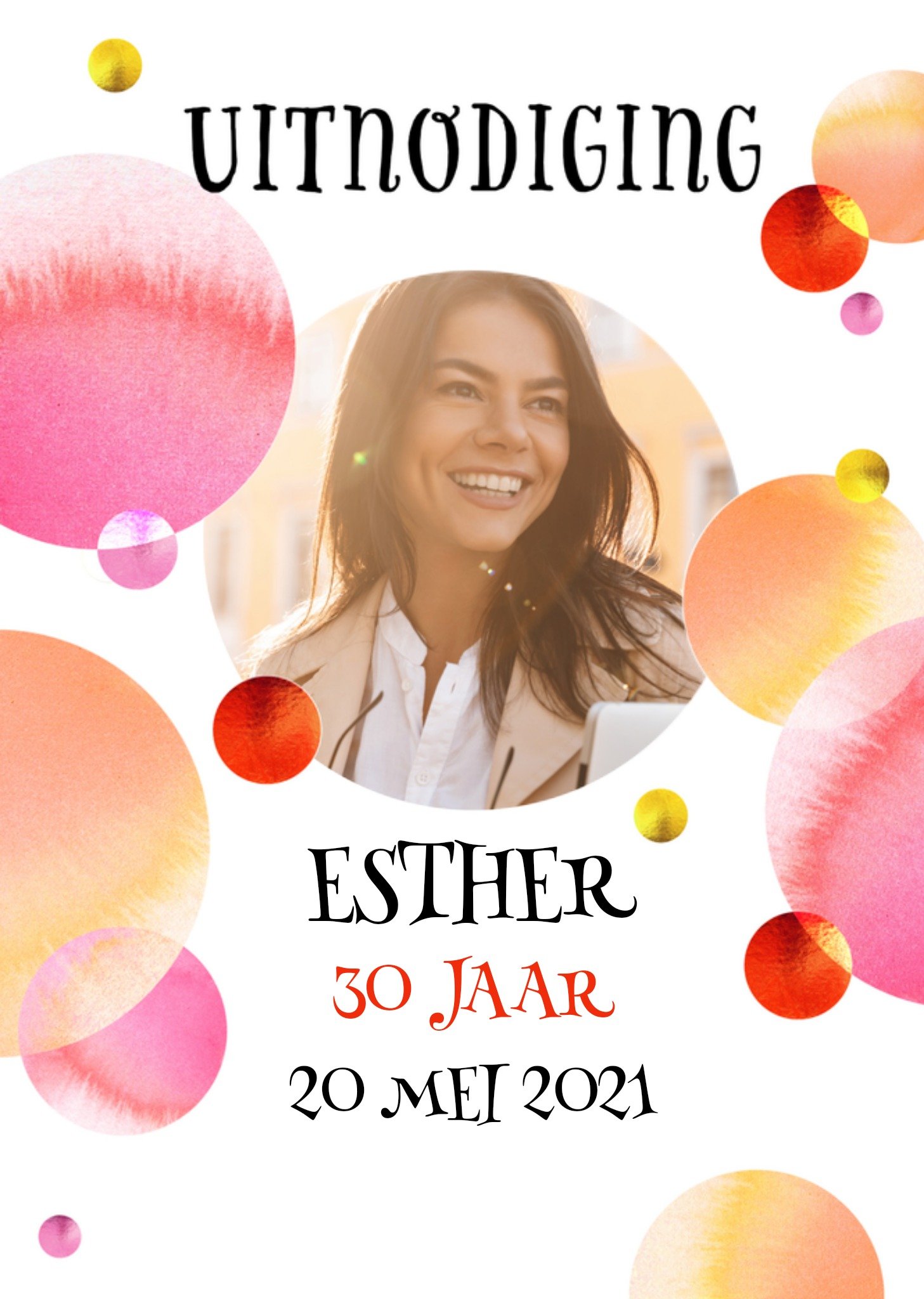 Uitnodiging verjaardag Foto Kaart Bright Spot