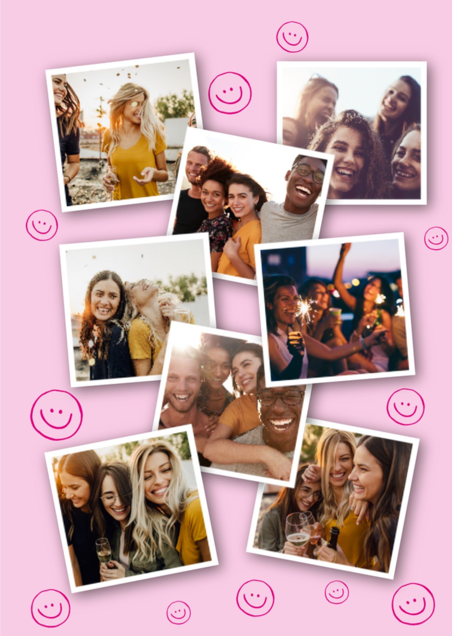 Greetz Verjaardagskaart Met fotos Roze Standard Card
