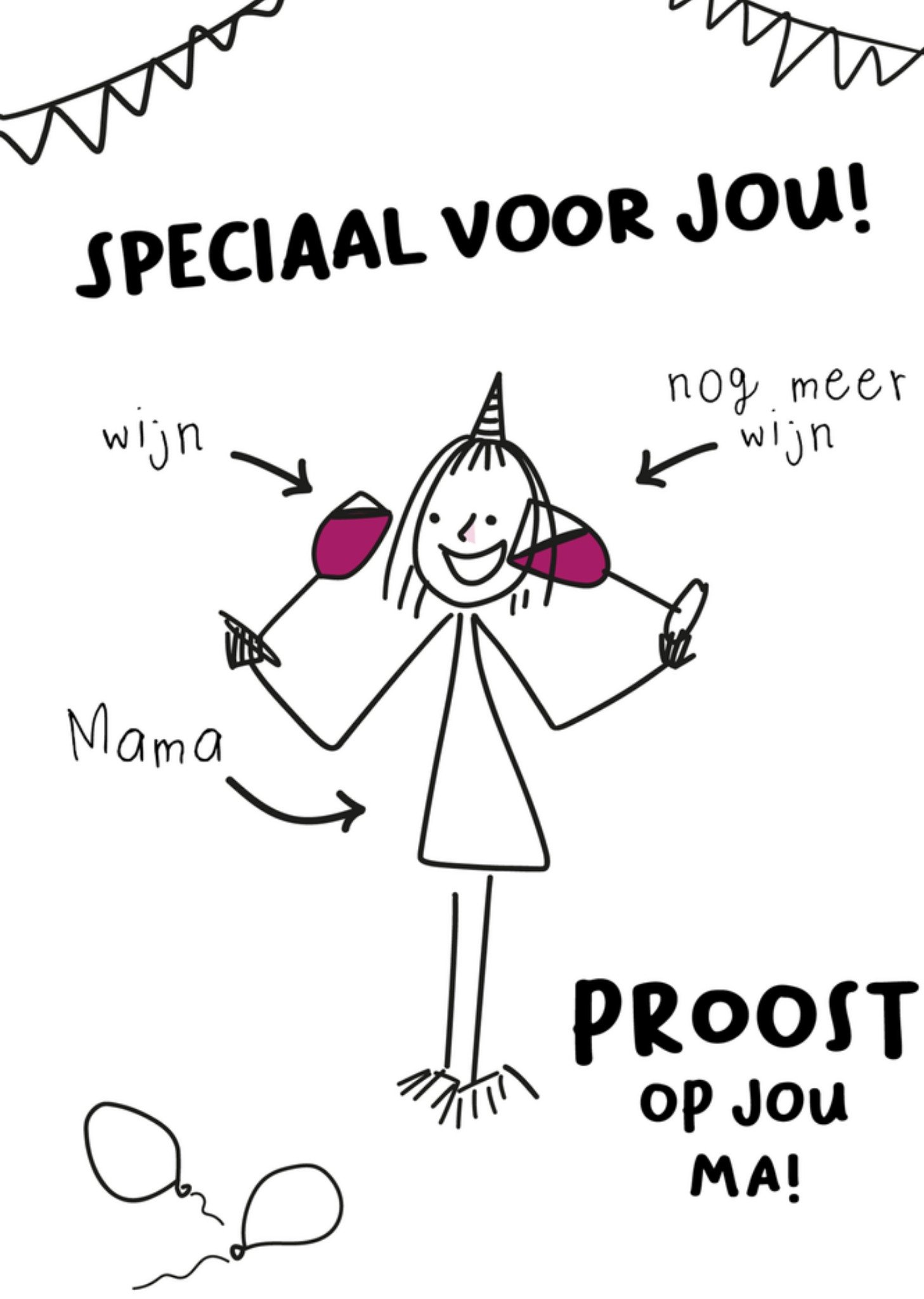 Verjaardagskaart Kindertekening Mama Kaart Liefs Jansje
