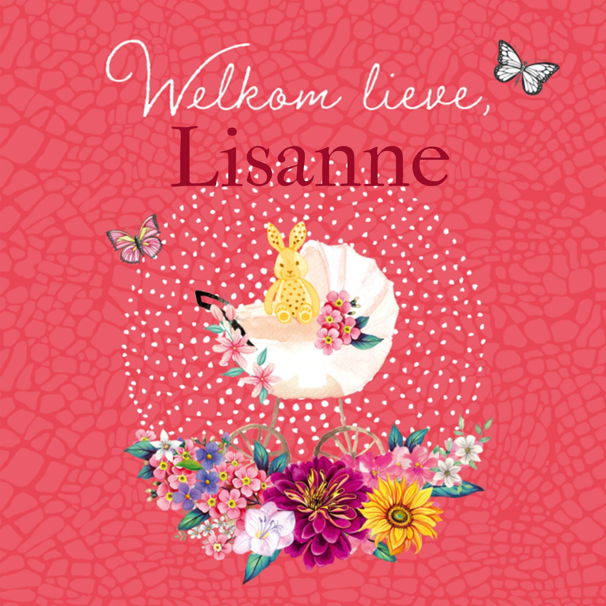 Geboortekaart Welkom Vierkante Kaart Melli Mello