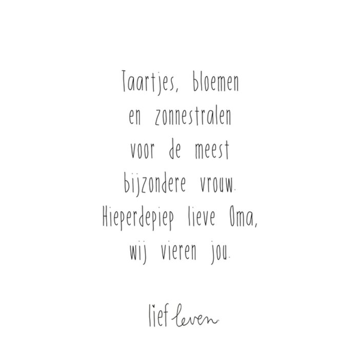 Verjaardag | Lief Leven | Tekst | Oma