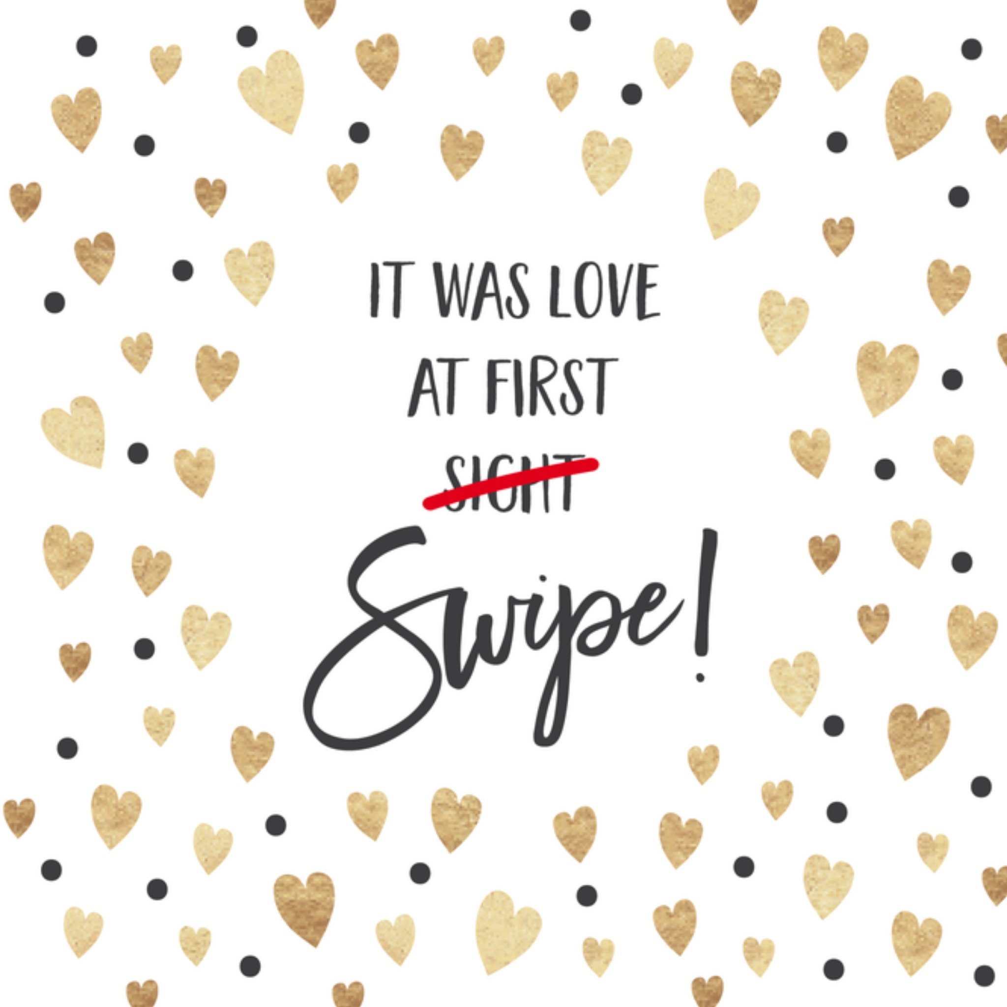 Valentijnskaart love at first swipe Vierkante Kaart Tsjip