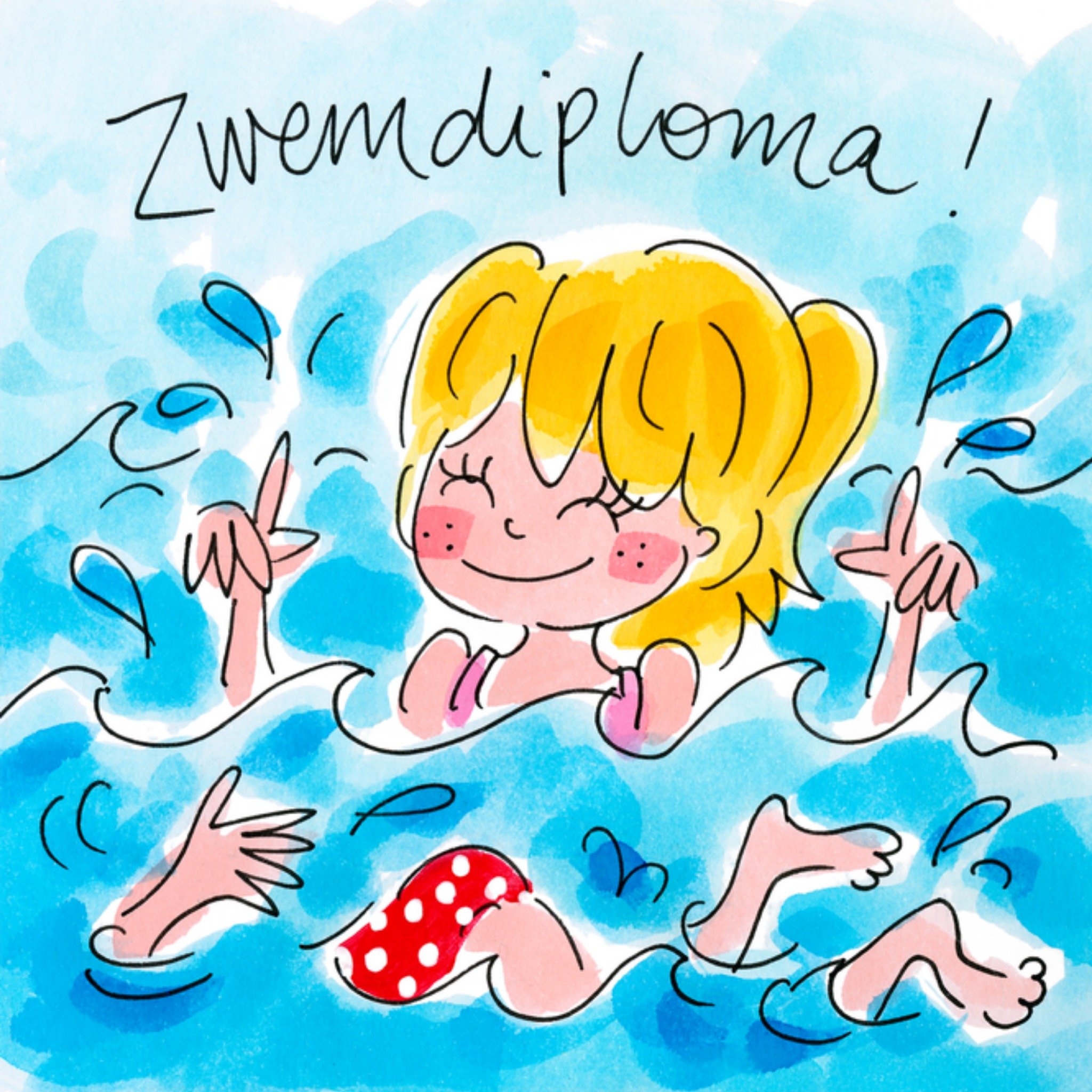 Zwemdiploma Kleindochter Vierkante Kaart Blond Amsterdam