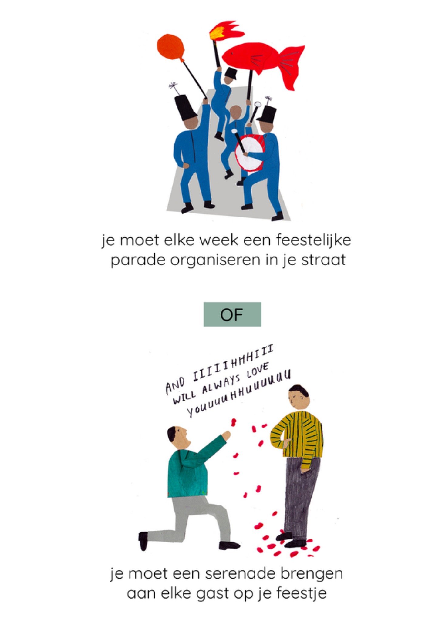 Verjaardagskaart Feestelijke parade Kaart Dilemma op Dinsdag