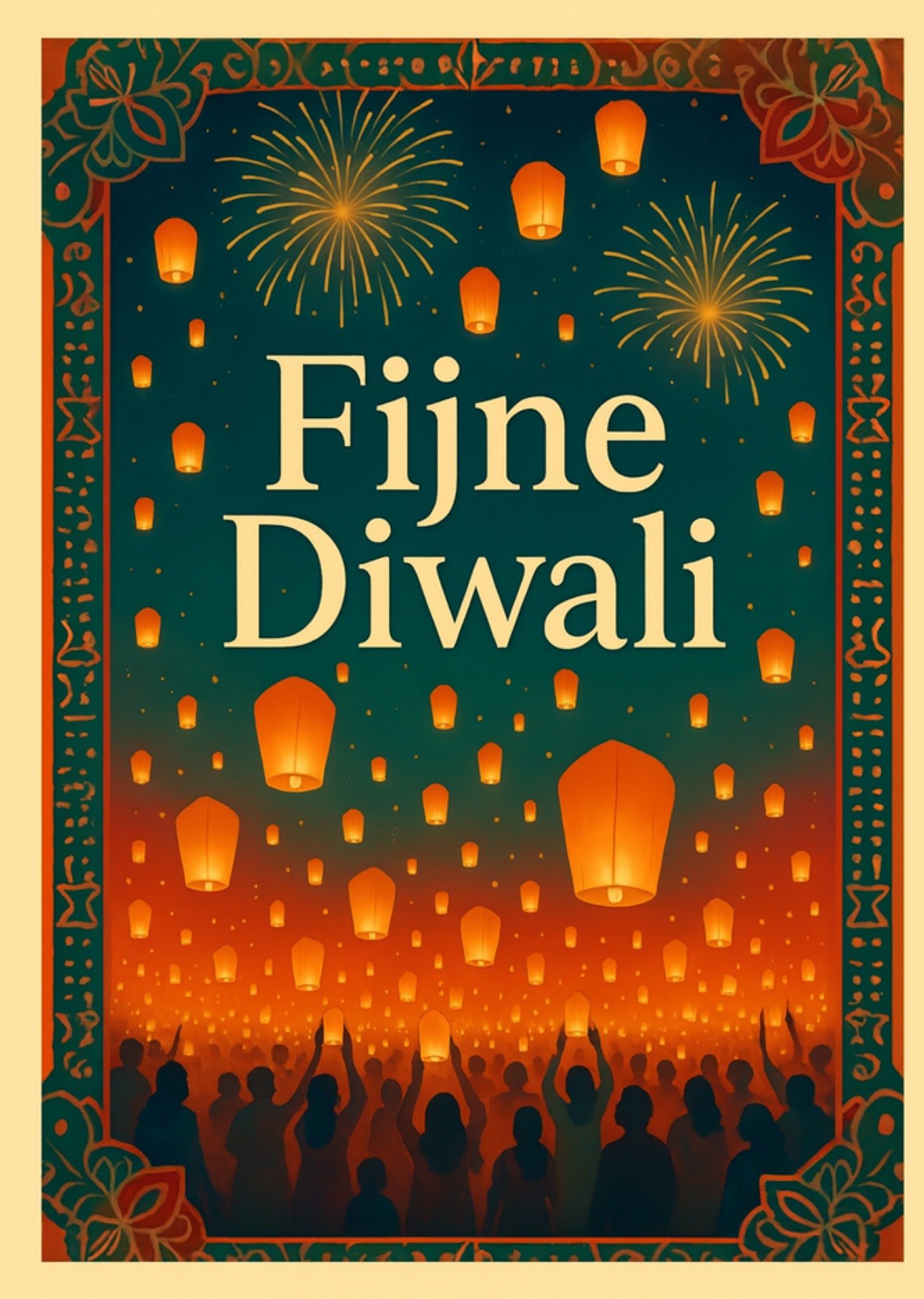 Diwali kaart Fijne Diwali Greetz