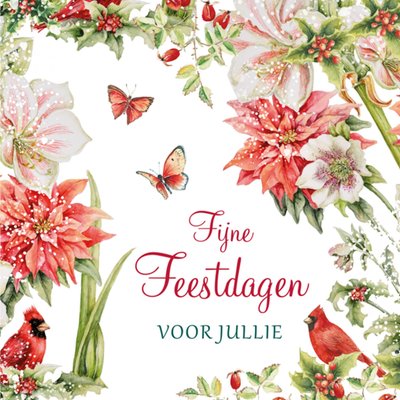 Janneke Brinkman | Kerstkaart | Bloemen | Fijne feestdagen voor jullie