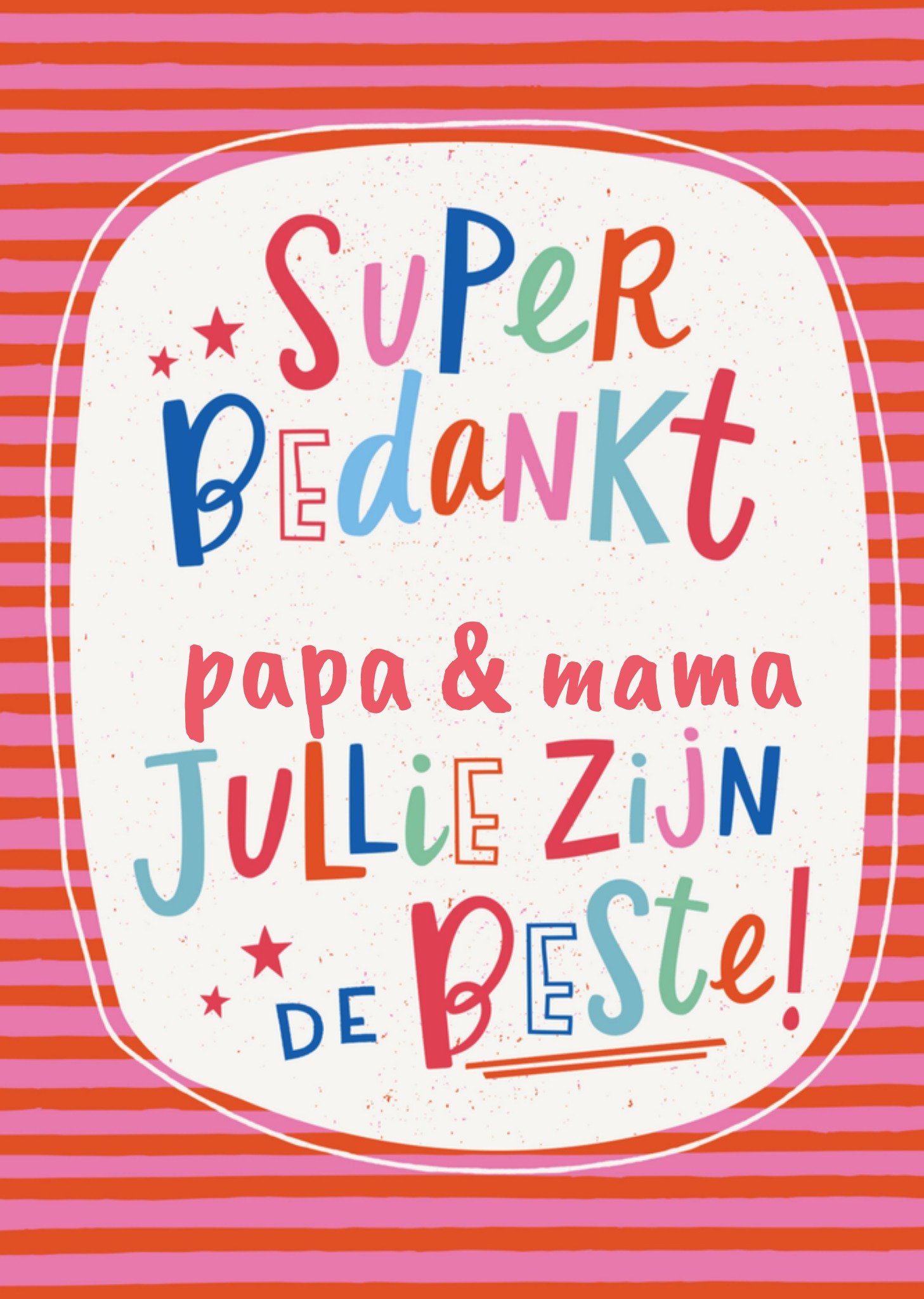 Bedankkaart papa en mama Kaart Dotty Black