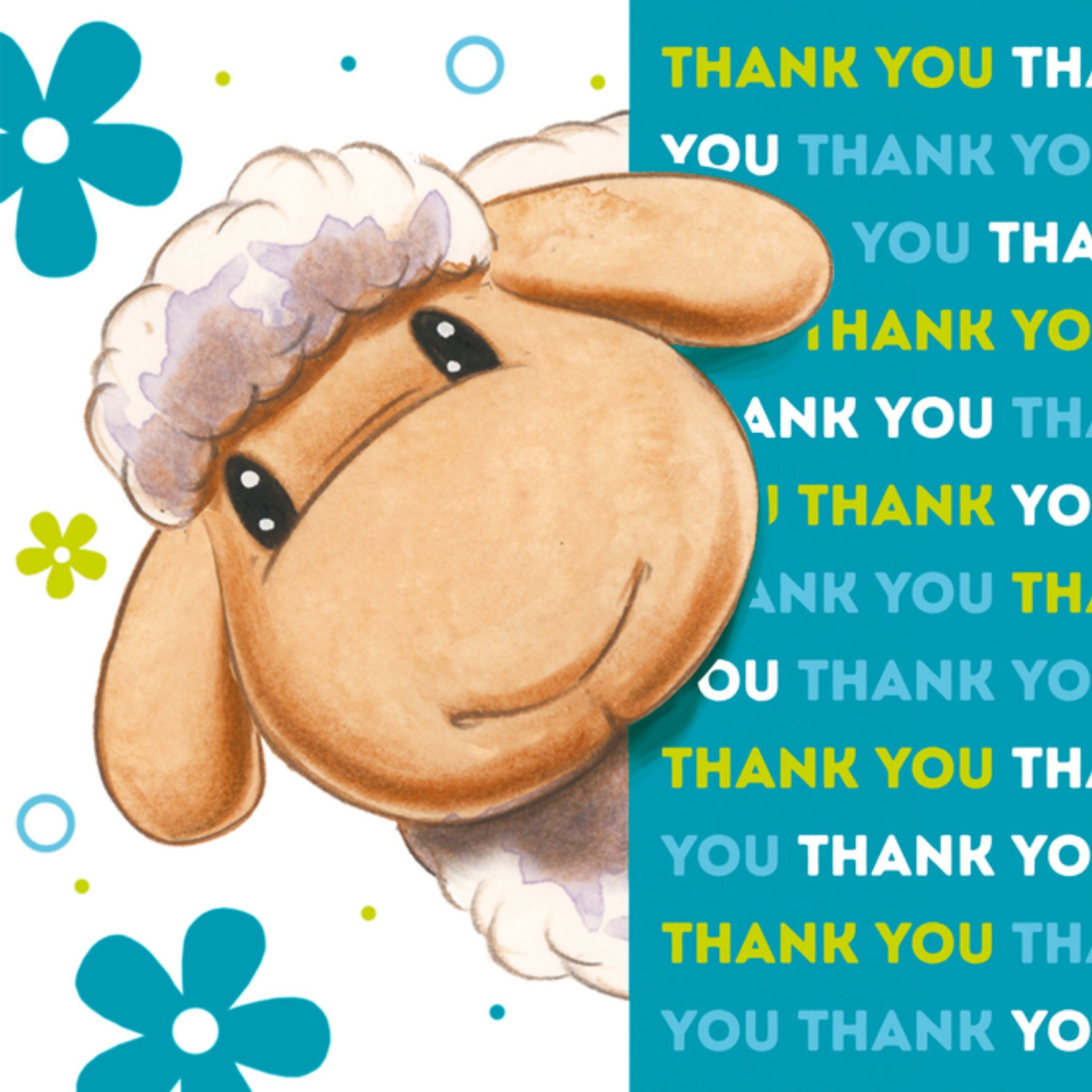 Bedankkaart schaapje illustratie Vierkante Kaart TMS