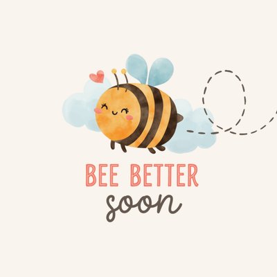 Bee Better Soon Geïllustreerde Bij Sterkte Kaart