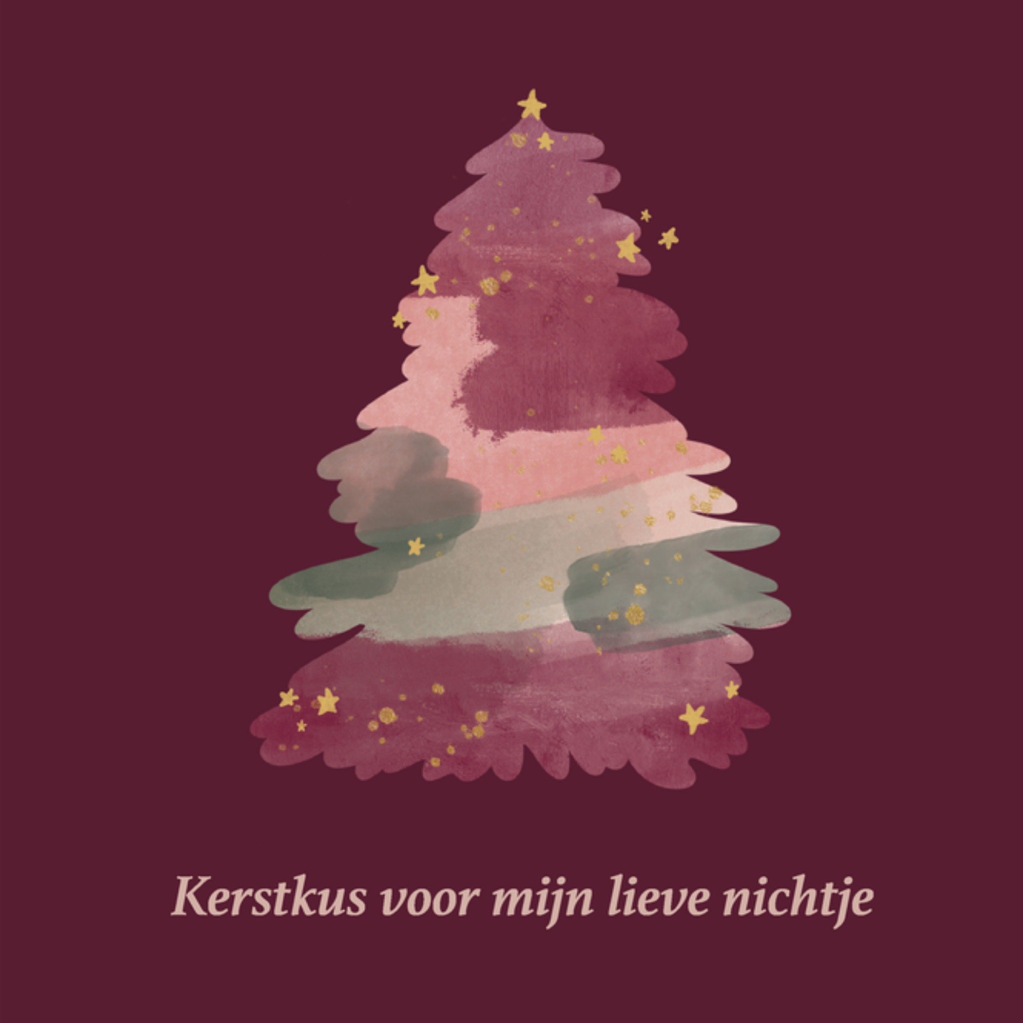 Greetz Kerstkaart Lieve Nichtje Kerstboom Vierkant