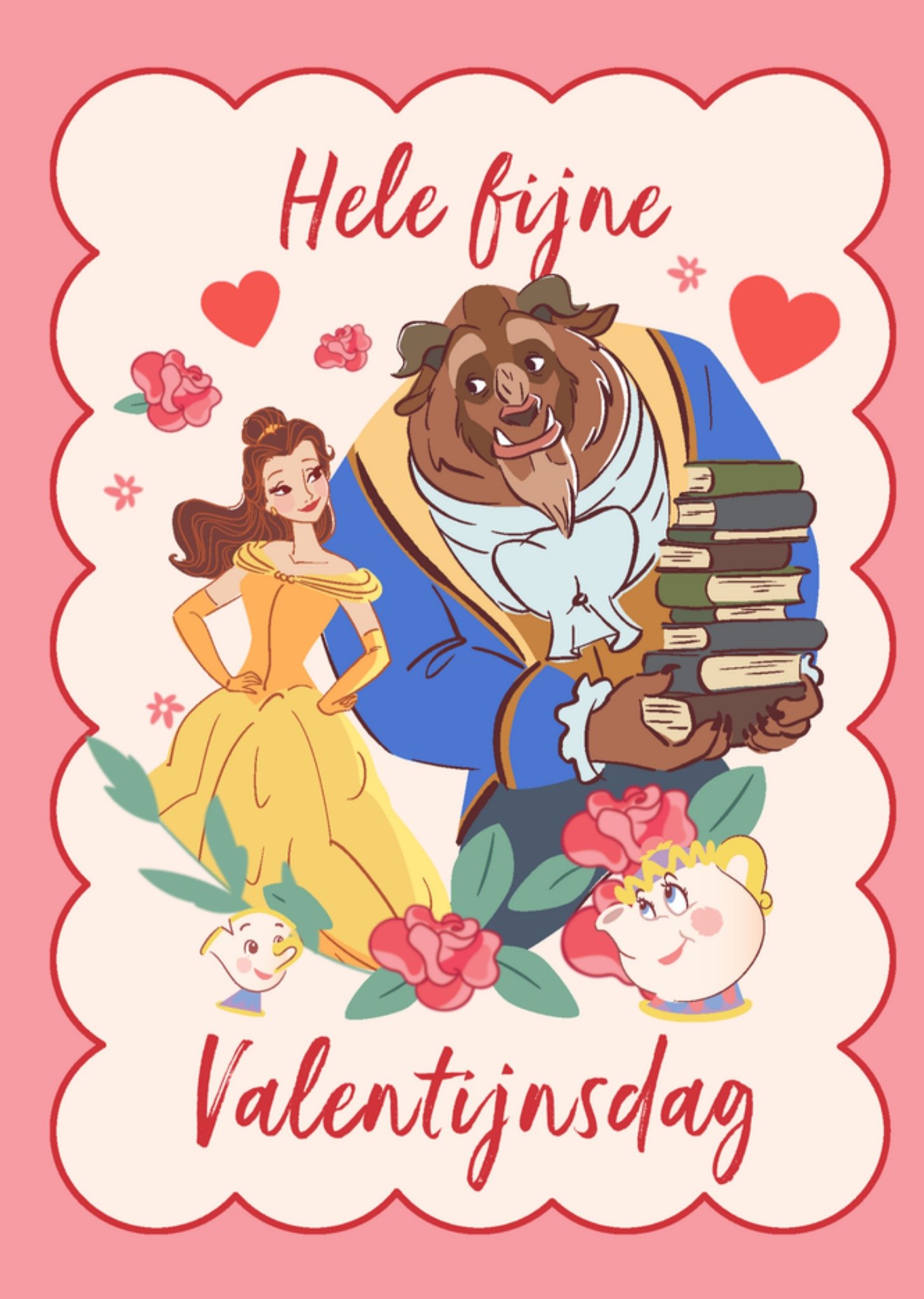 Disney Valentijnskaart Belle en het beest Kaart Disney Prinsessen