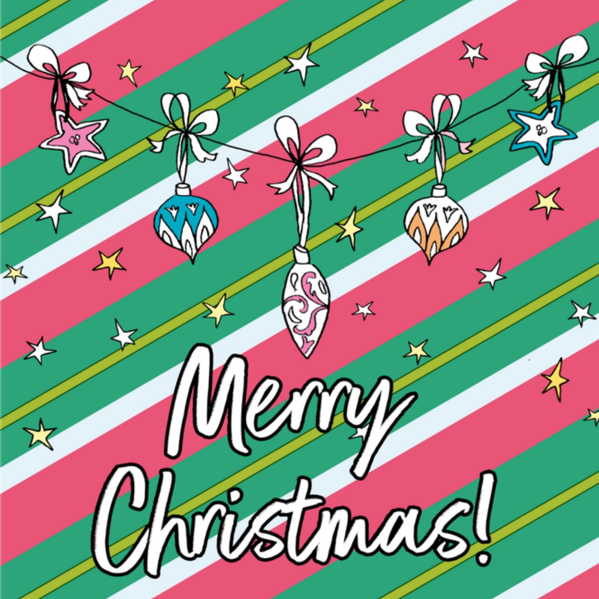 Kerstkaart Kleurplaat Kerstballen Jill