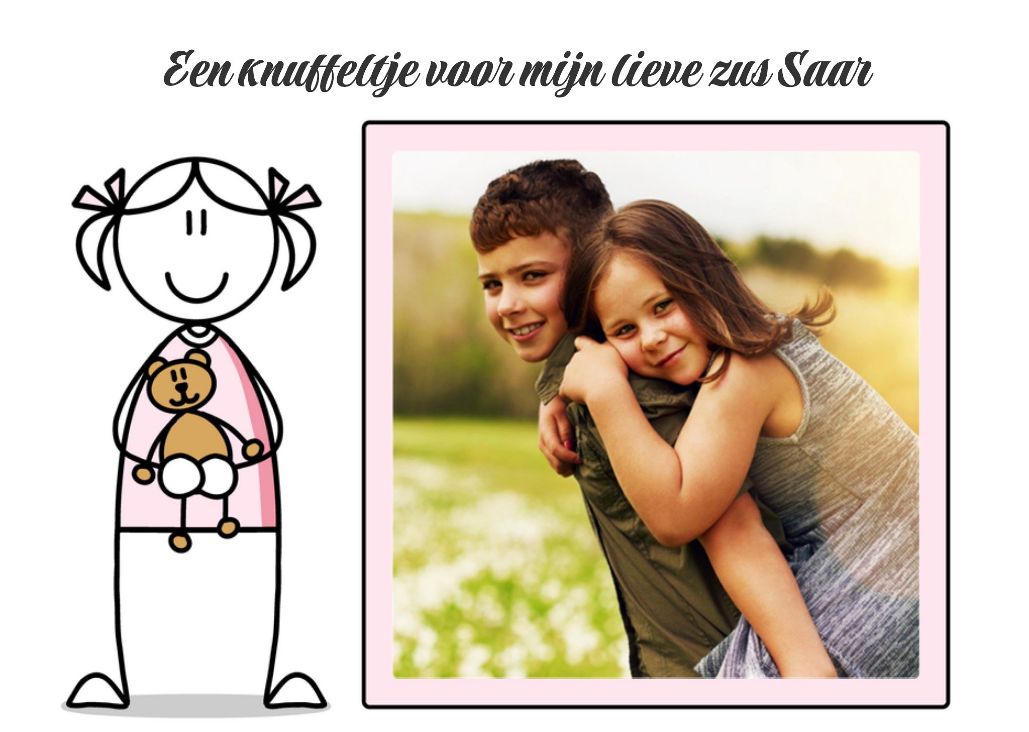 Broer en zus dag fotokaart Kaart YH Tekent