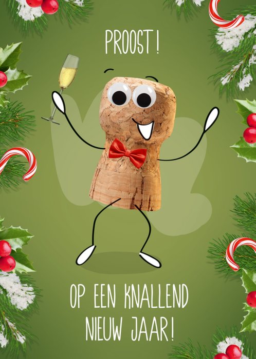 Paperclip | Nieuwjaarskaart | Proost | kurk