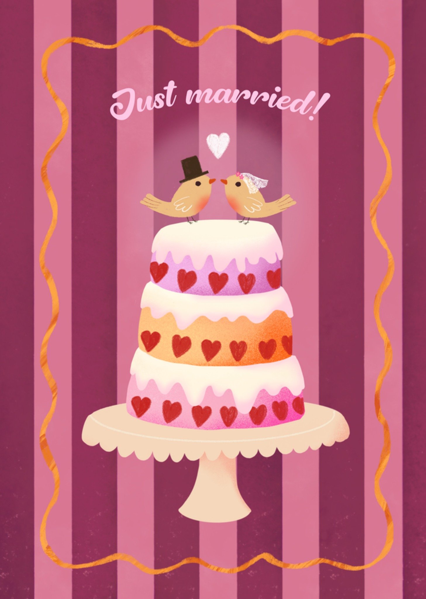 Huwelijkskaart Just Married Wedding Cake Kaart Tsjip