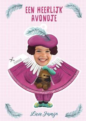 Een Heerlijk Avondje Geïllustreerde Piet Foto Upload Sinterklaas Kaart