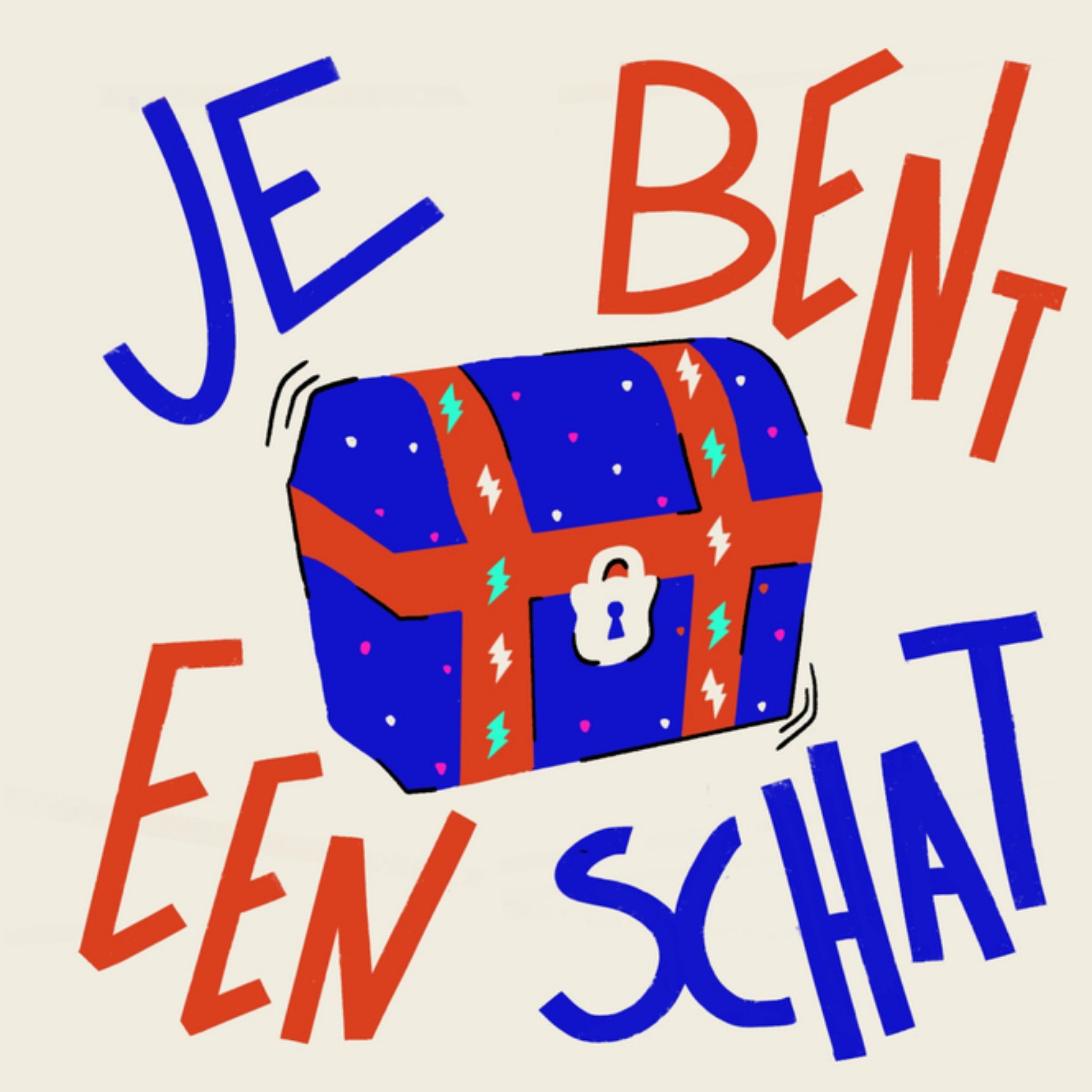 Greetz Bedankkaart schatkist illustratie Vierkant