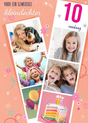Voor Een Geweldige Kleindochter Collage Foto Upload 10e Verjaardag Kaart