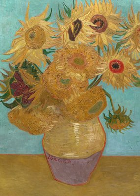 Klaas de Jong | Kunstkaart | Zonnebloemen