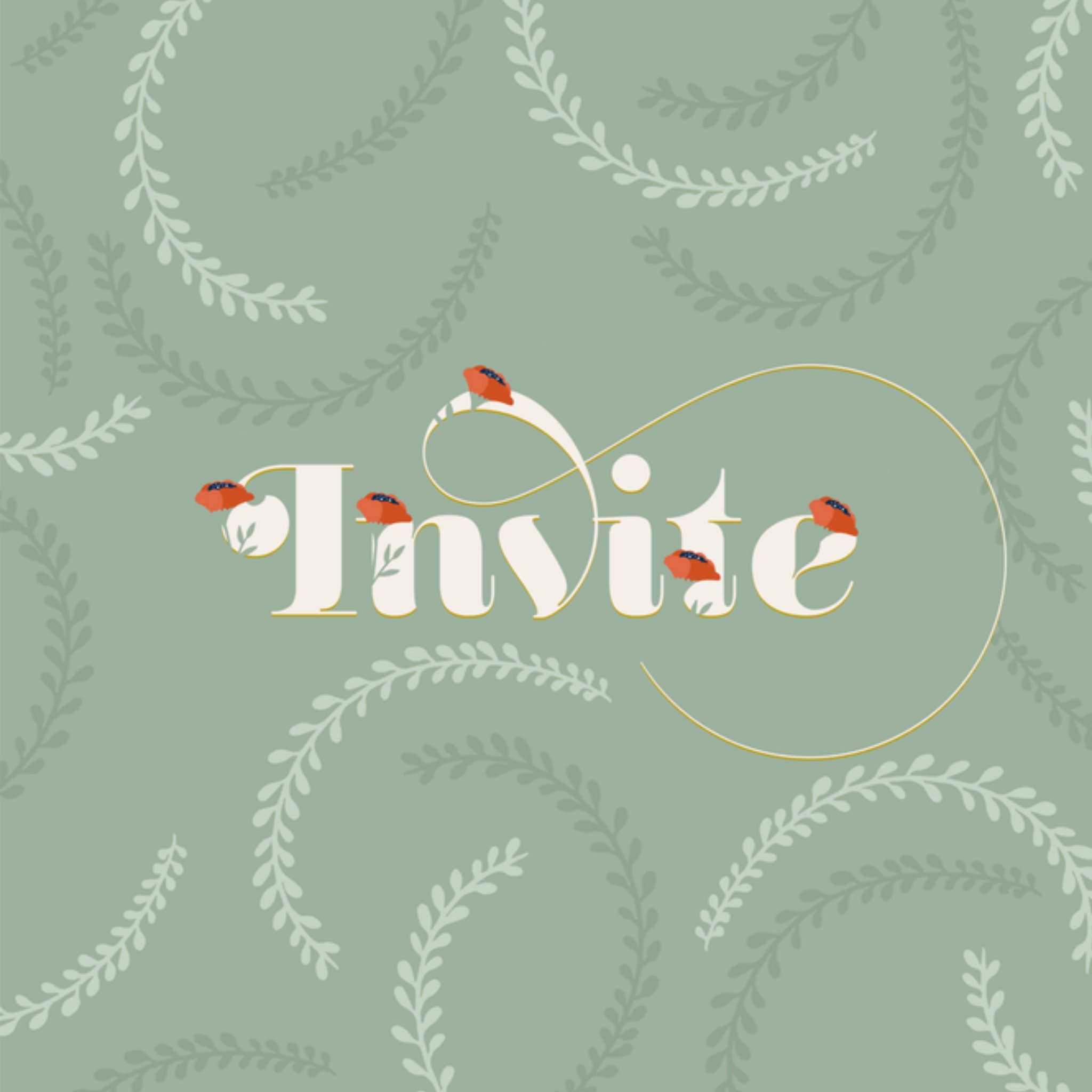 Greetz Uitnodiging kerstfeest minimalistisch Vierkant