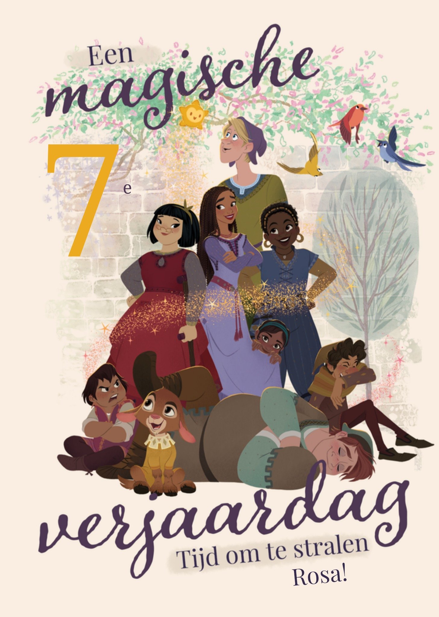 Disney Verjaardagskaart Met naam en leeftijd Kaart Wish