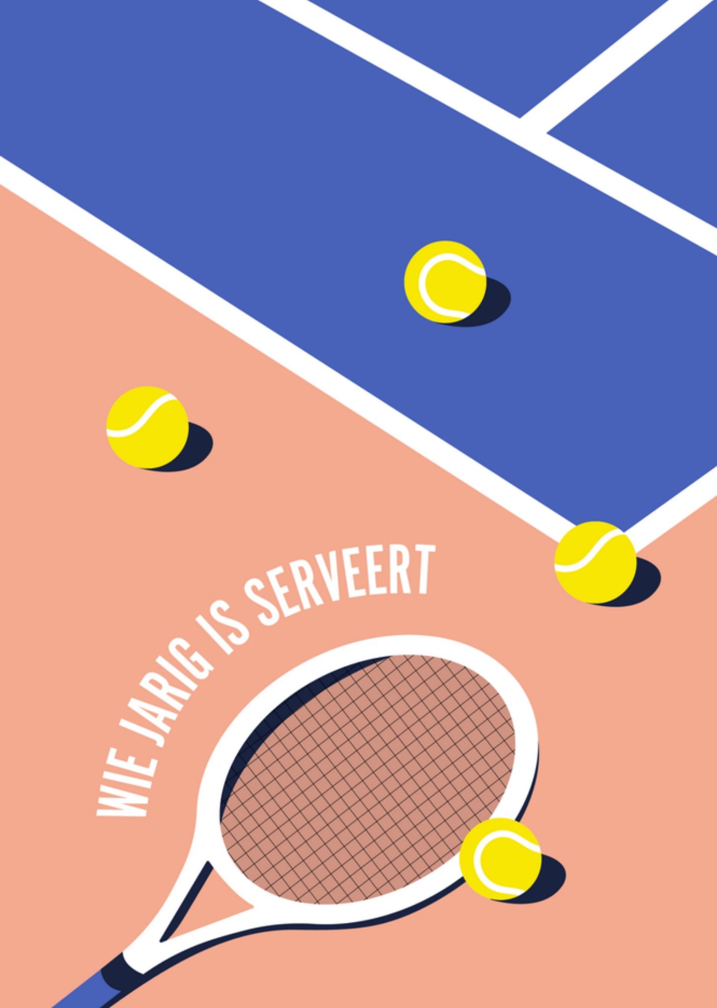 Verjaardagskaart tennis illustratie Greetz