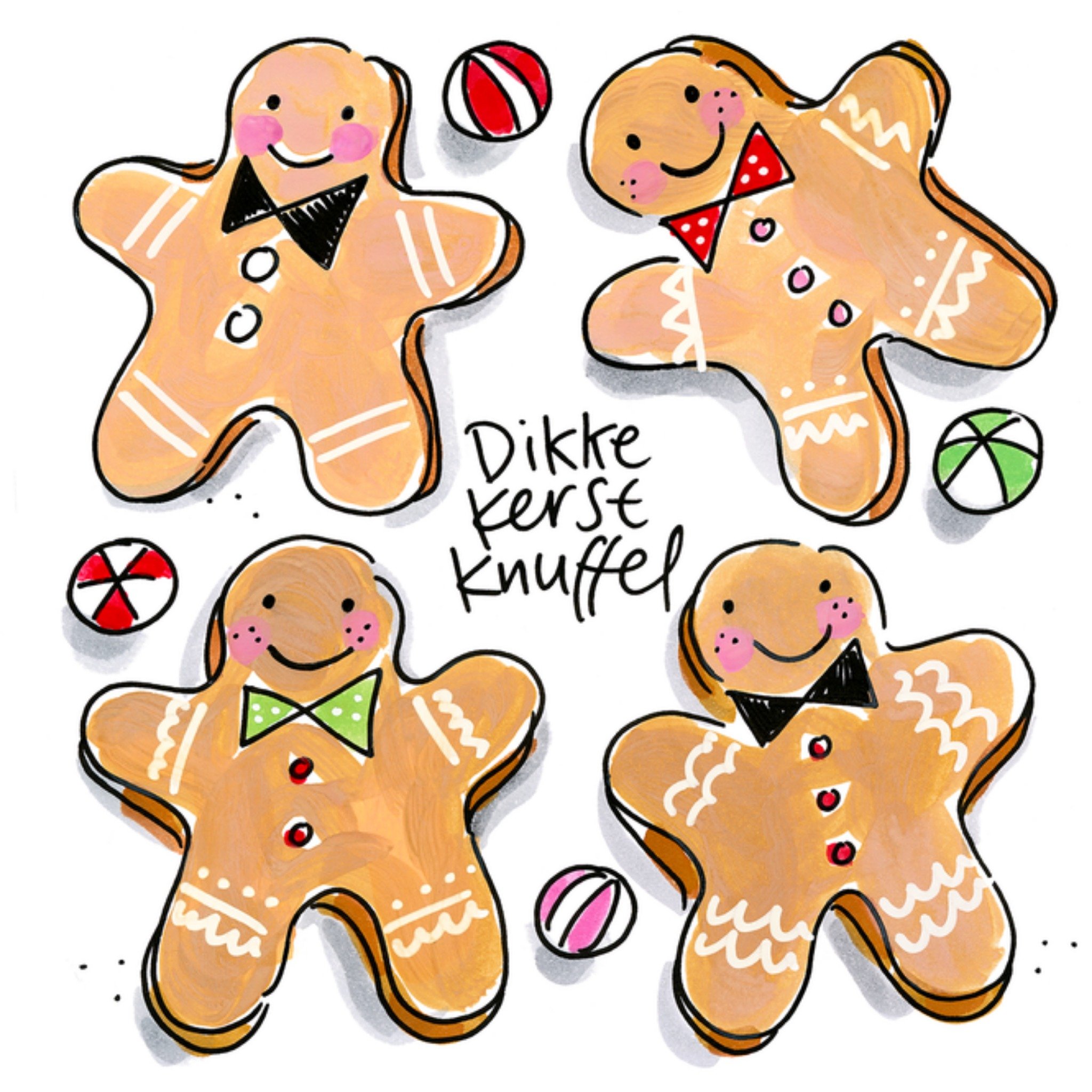 Blond Amsterdam Kerstkaart Dikke kerst knuffel Vierkant