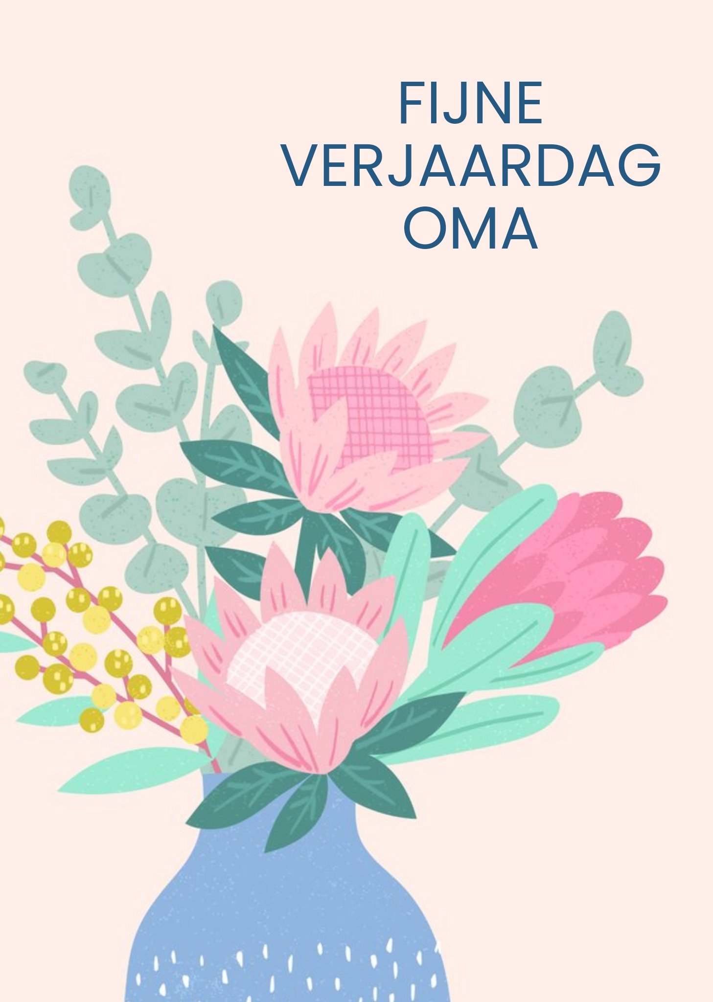 Verjaardagskaart Vaas met bloemen Kaart Greetz