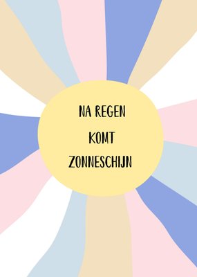 Na Regen Komt Zonneschijn Pastel Zonnestralen Sterkte Kaart