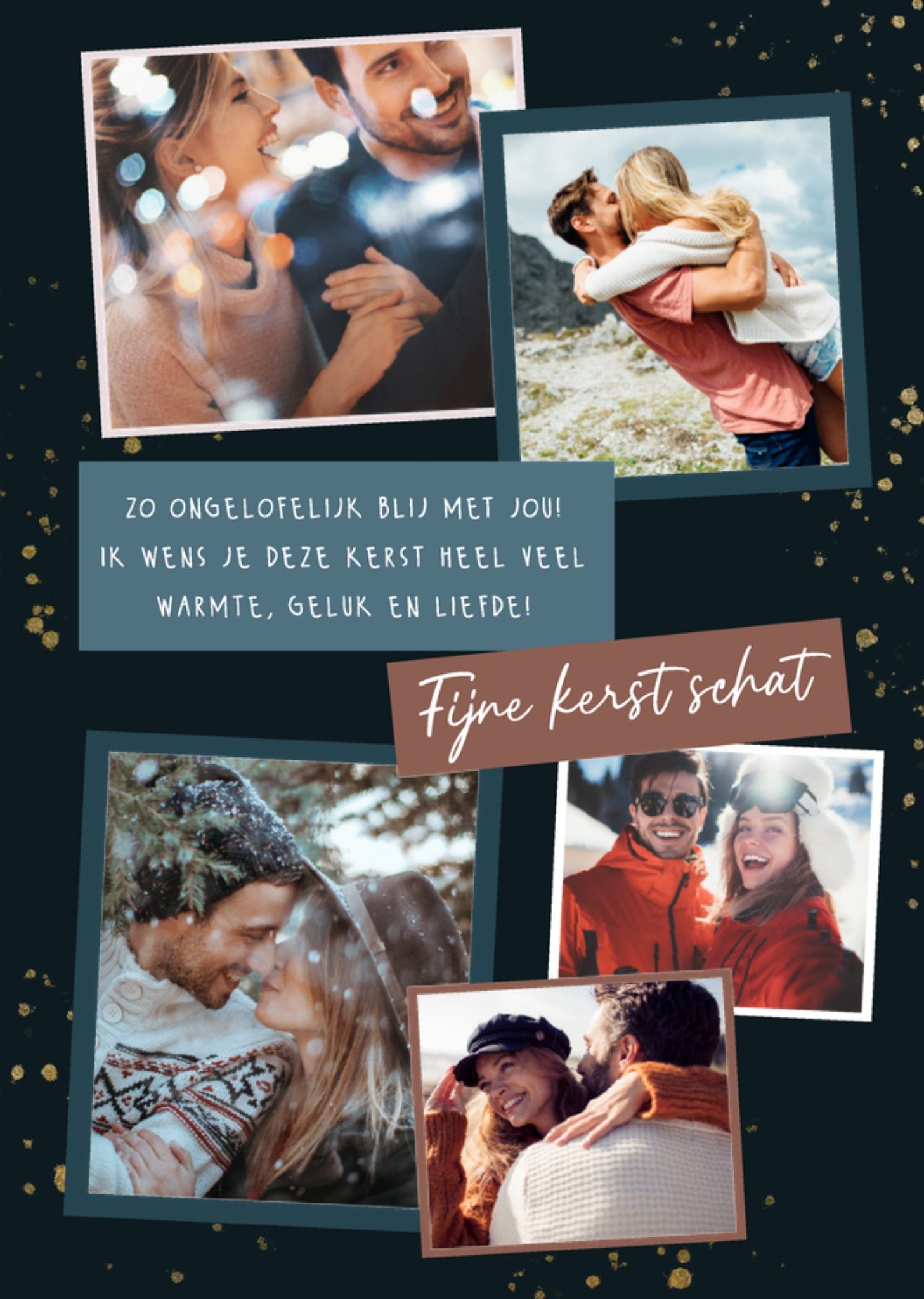 Greetz Kerstkaart Met fotos Fijne kerst schat Standard Card