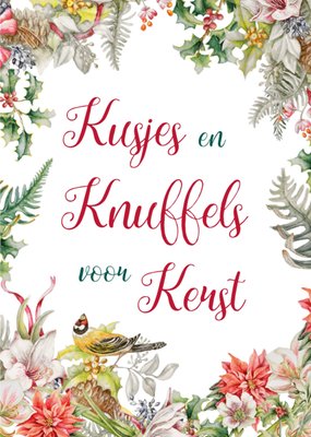 Janneke Brinkman | Kerstkaart | Bloemen | Kusjes en knuffels