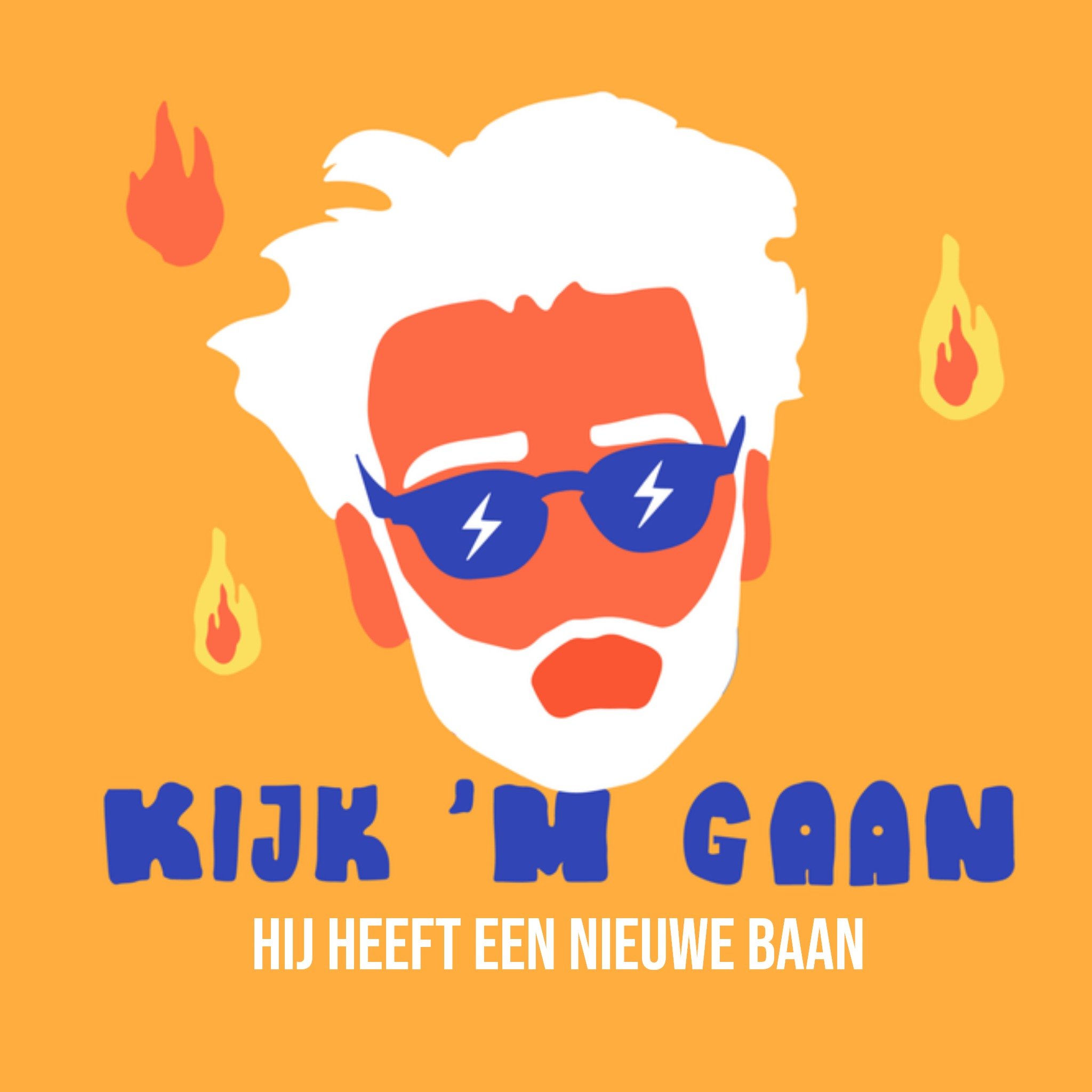 Greetz Nieuwe baan Illustratie Vierkant