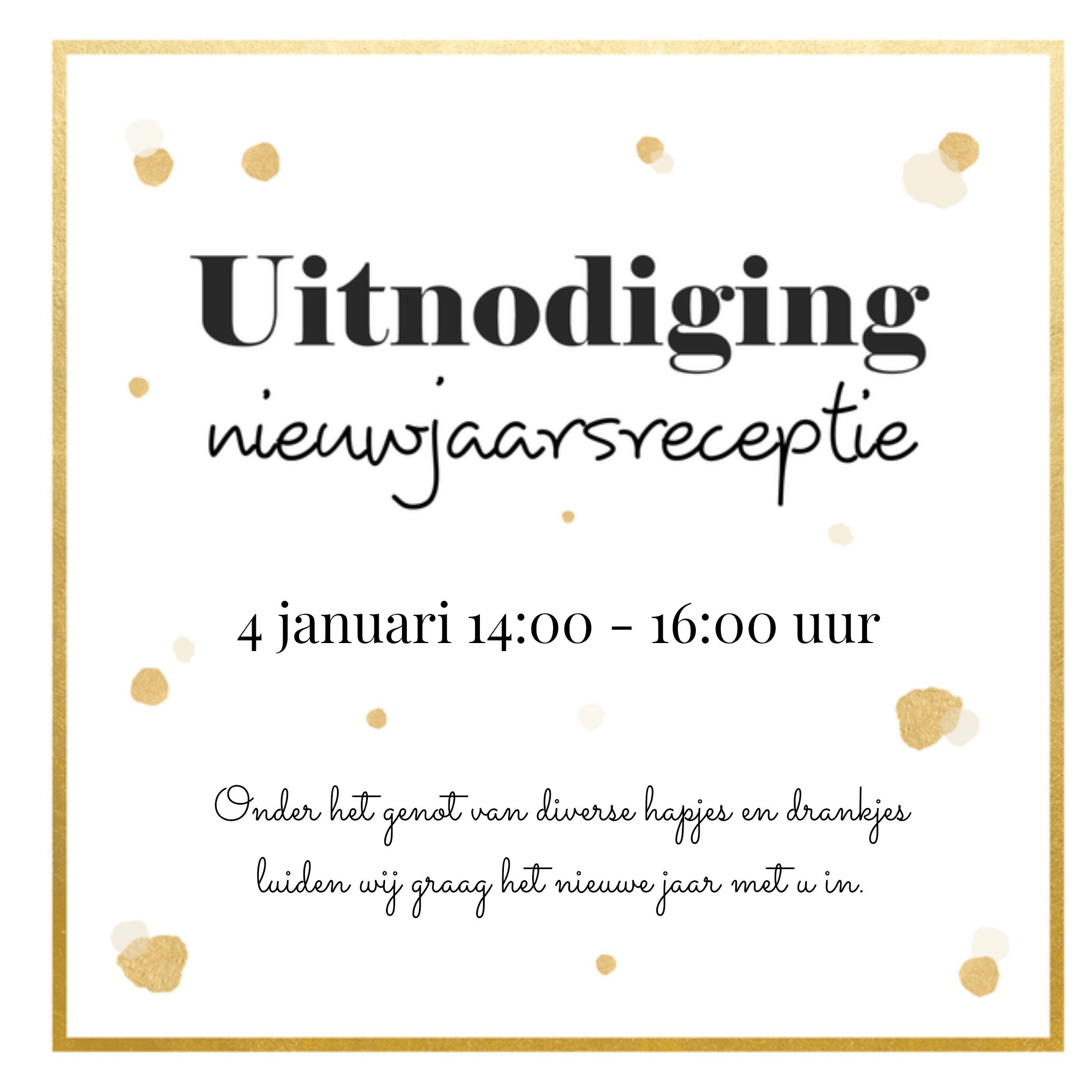 Greetz Uitnodiging nieuwjaarsfeest tekst Vierkant