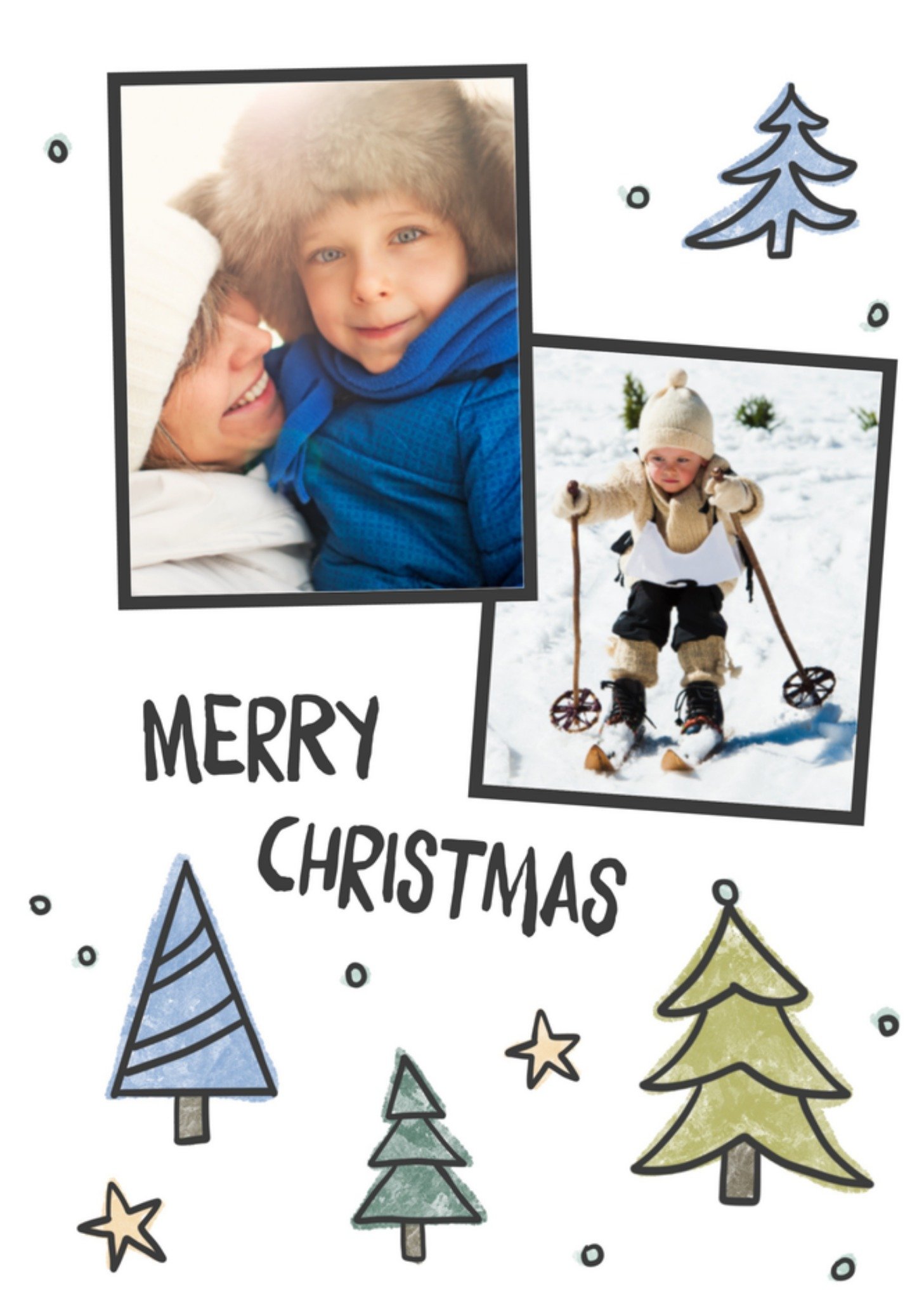 Greetz Kerstkaart fotokaart kerstbomen Standard Card