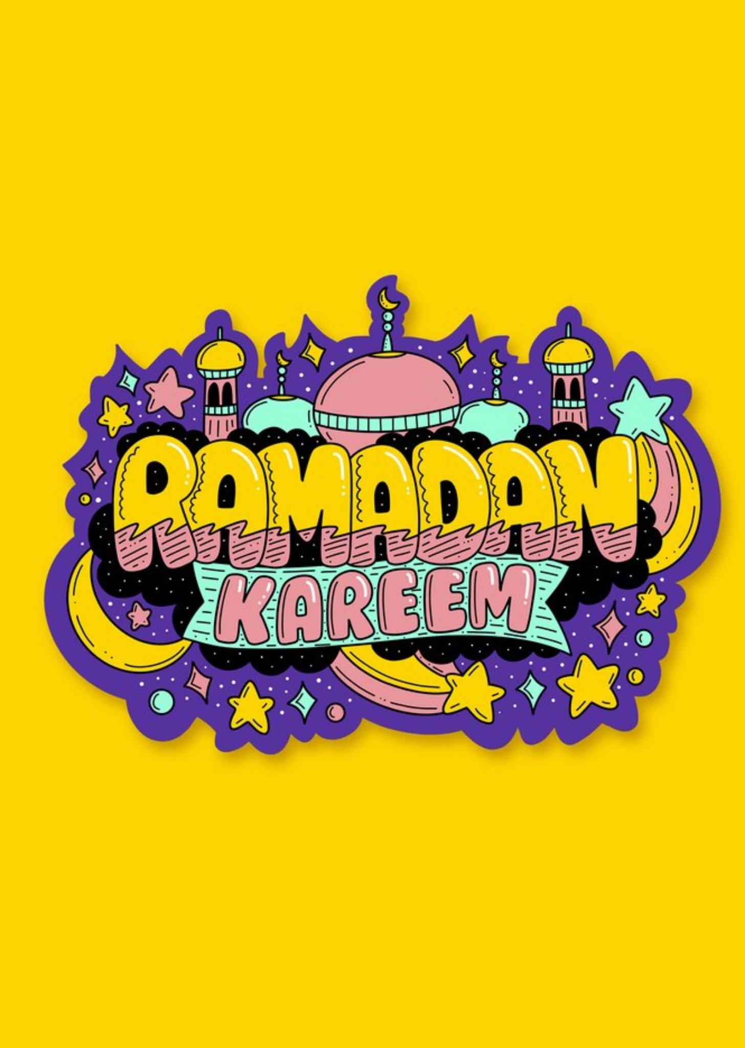 Harkiran Kalsi Eid Mubarak kaart Ramadan Kareem Typografische kaart Kaart The London Studio