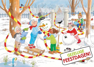 Jan van Haasteren Junior | Kerstkaart | Sneeuwman