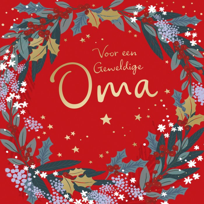 UK Greetings | Kerstkaart | Oma | Krans