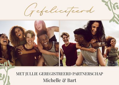 Greetz | Huwelijkskaart | Gefeliciteerd Met Jullie Geregistreerd Partnerschap | Aanpasbare foto enn tekst