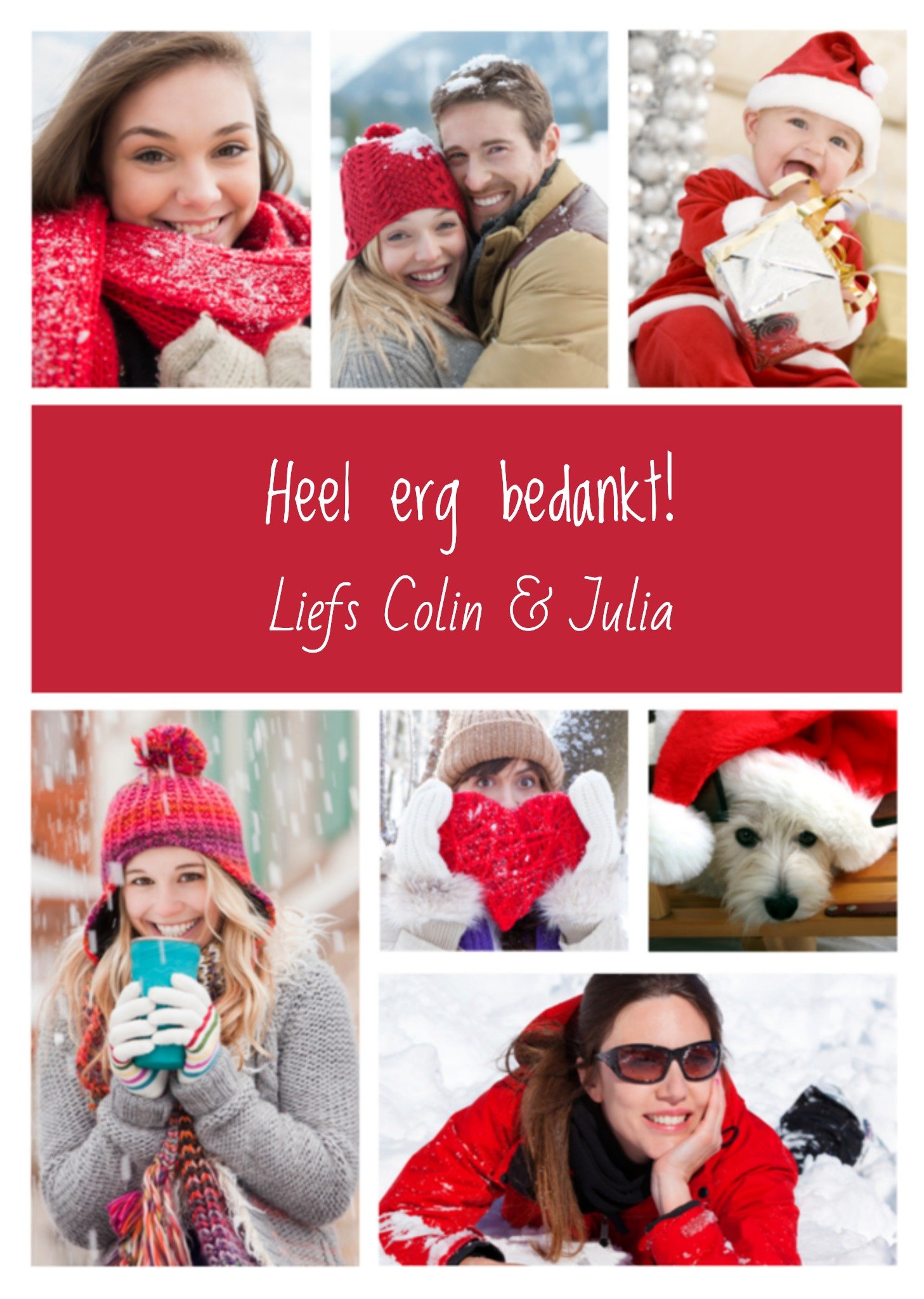 Kerstkaart Vrolijk Bedankt Greetz