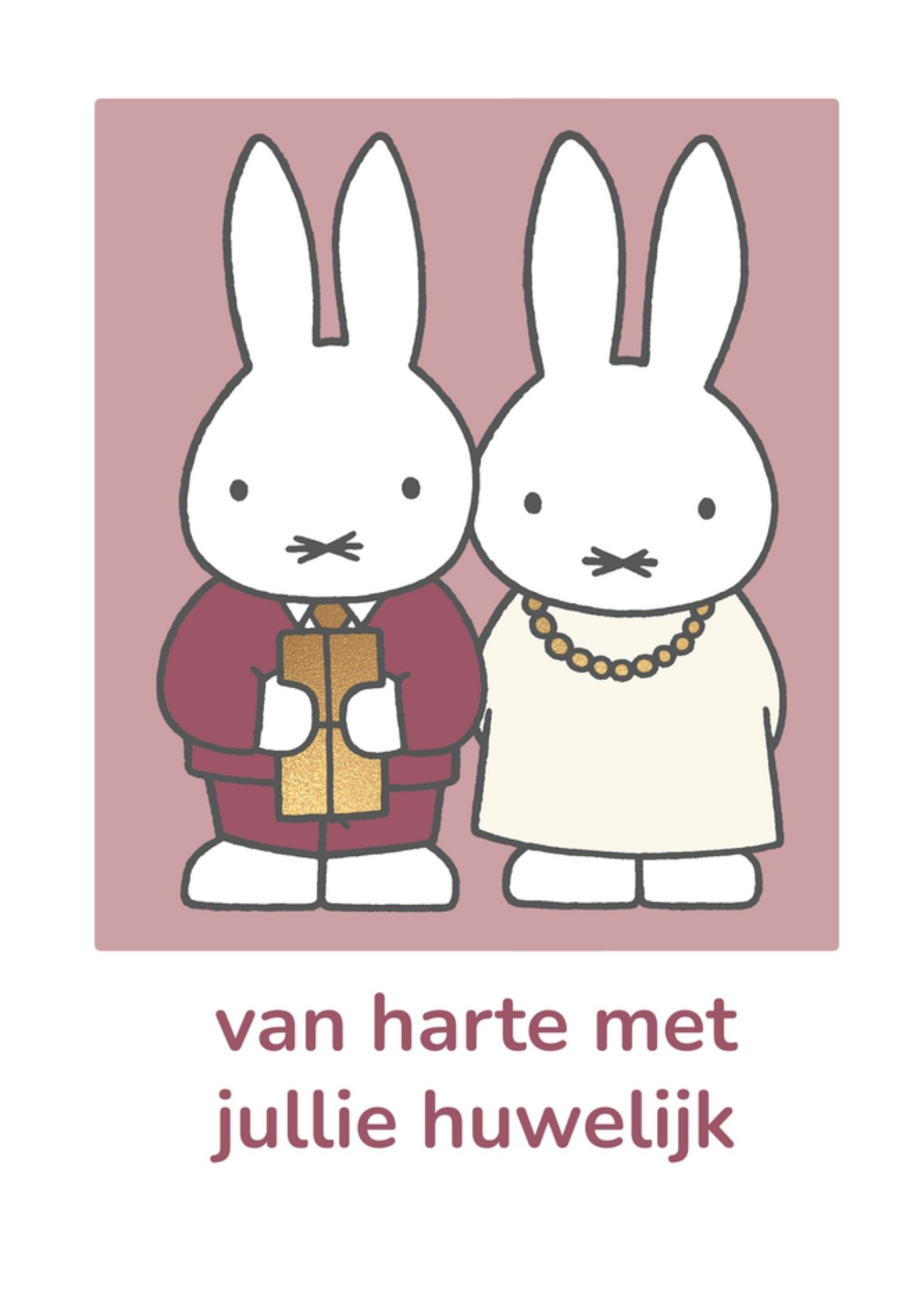 Miffy Huwelijkskaart Van harte met jullie huwelijk Nijntje