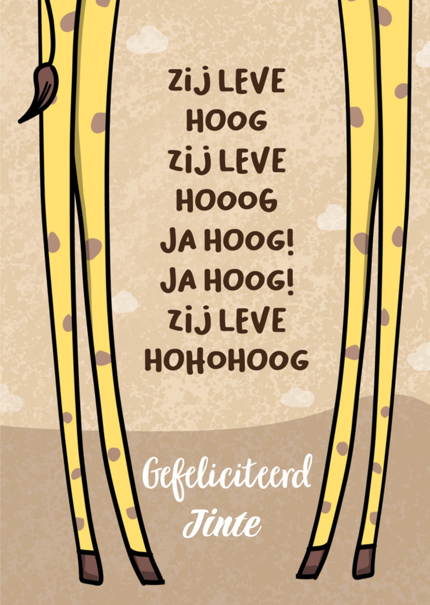 Verjaardagskaart Zij leve hoog Kaart Liefs Jansje