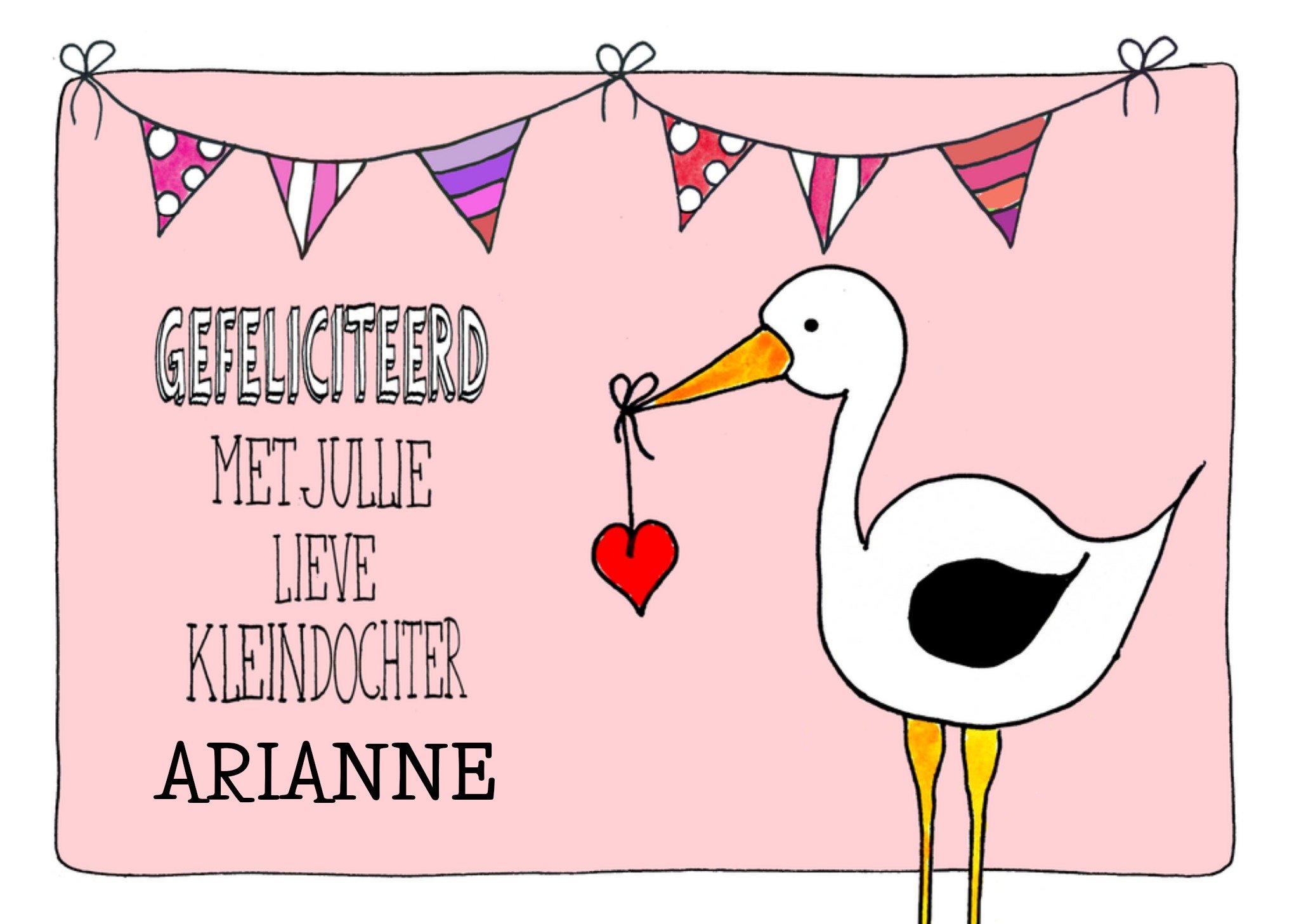 Geboortekaart Kleindochter Kaart Sandysign