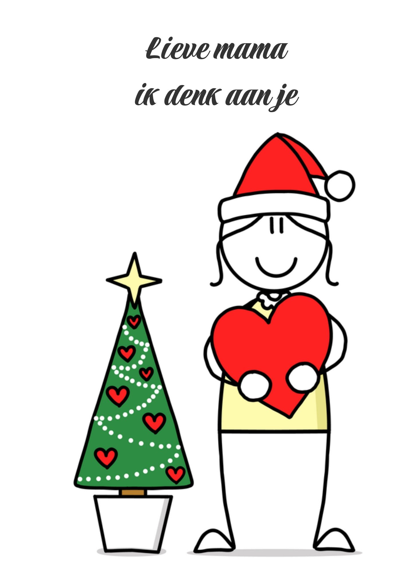 Kerstkaart mama YH Tekent