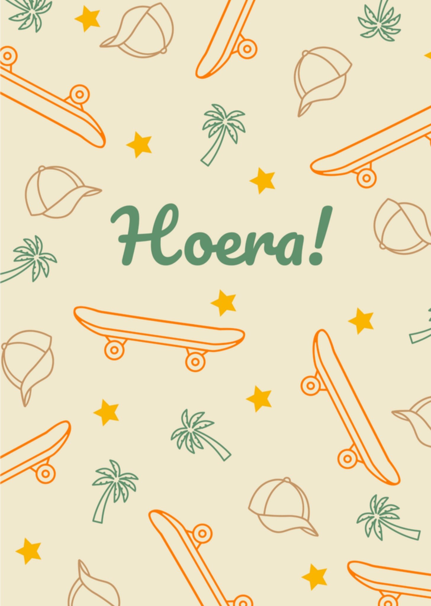 Greetz Verjaardagskaart Skaten Hoera! Standard Card