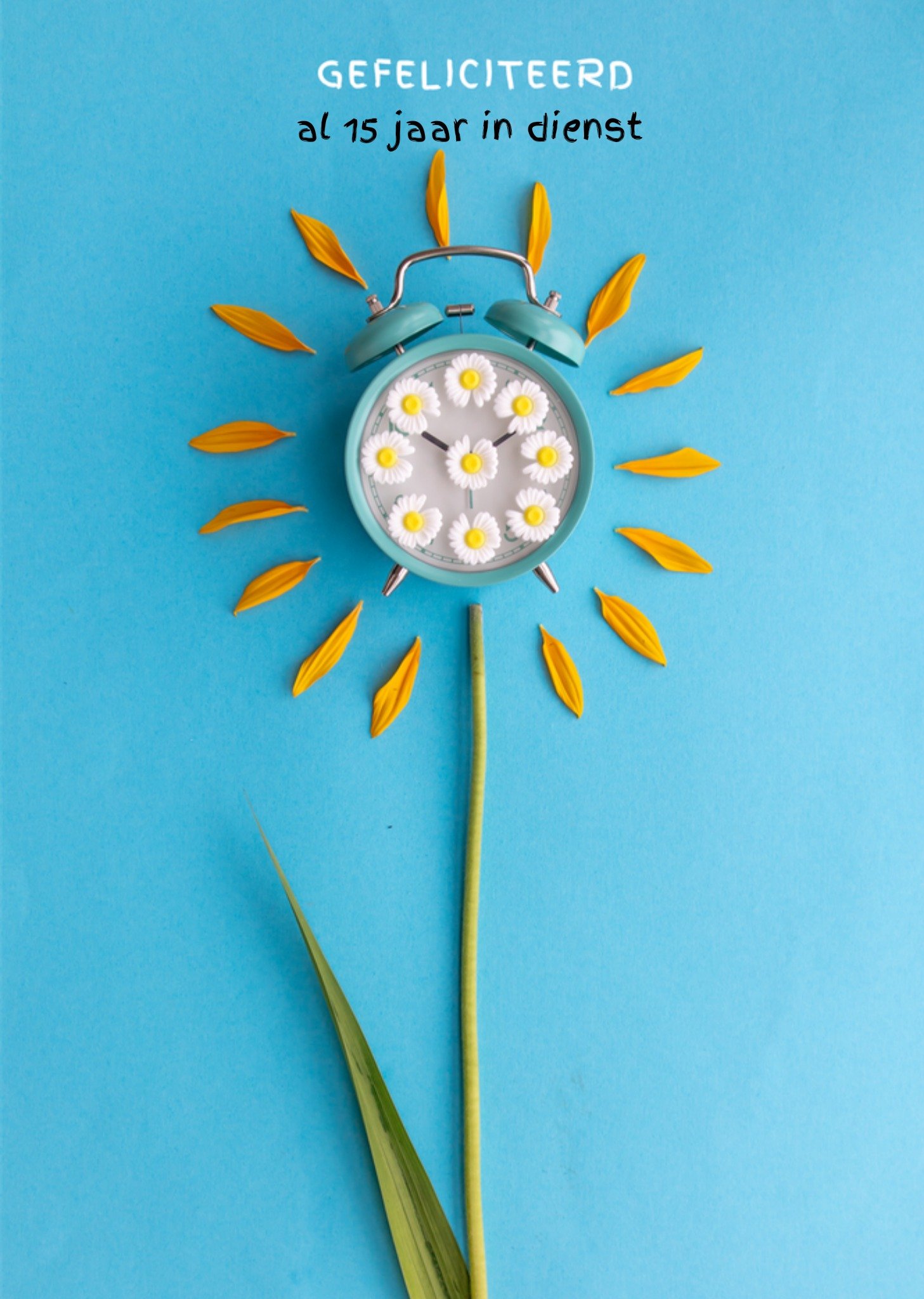 Werk jublieum kaart Zonnebloem Kaart Photoflash