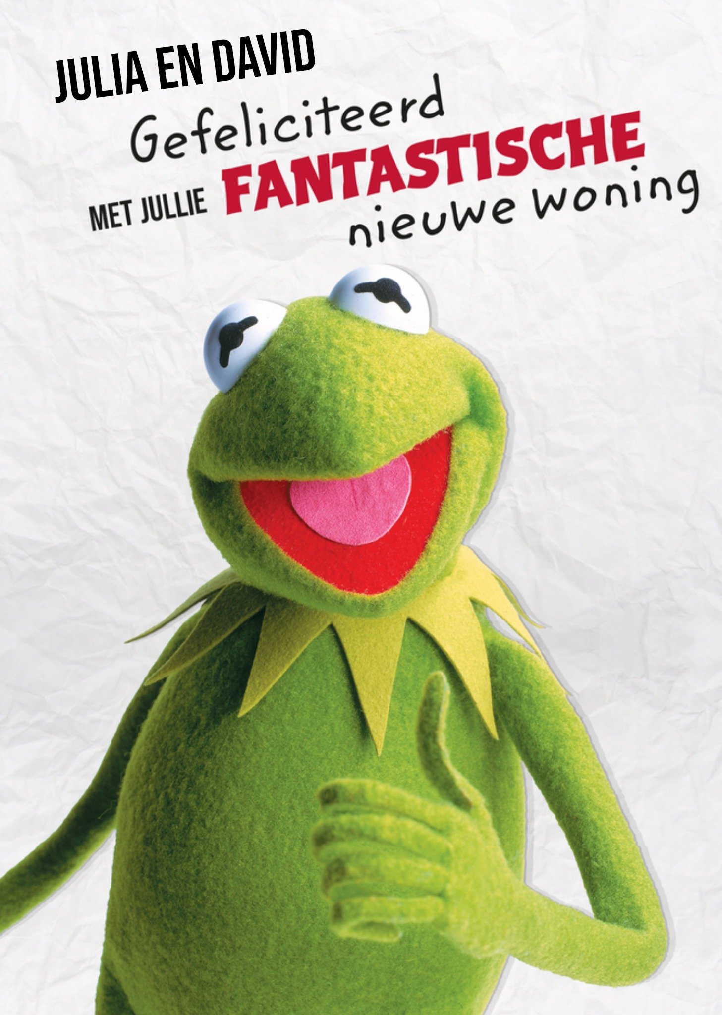 Muppets - Nieuwe woning kaart - Kermit de kikker - Met naam